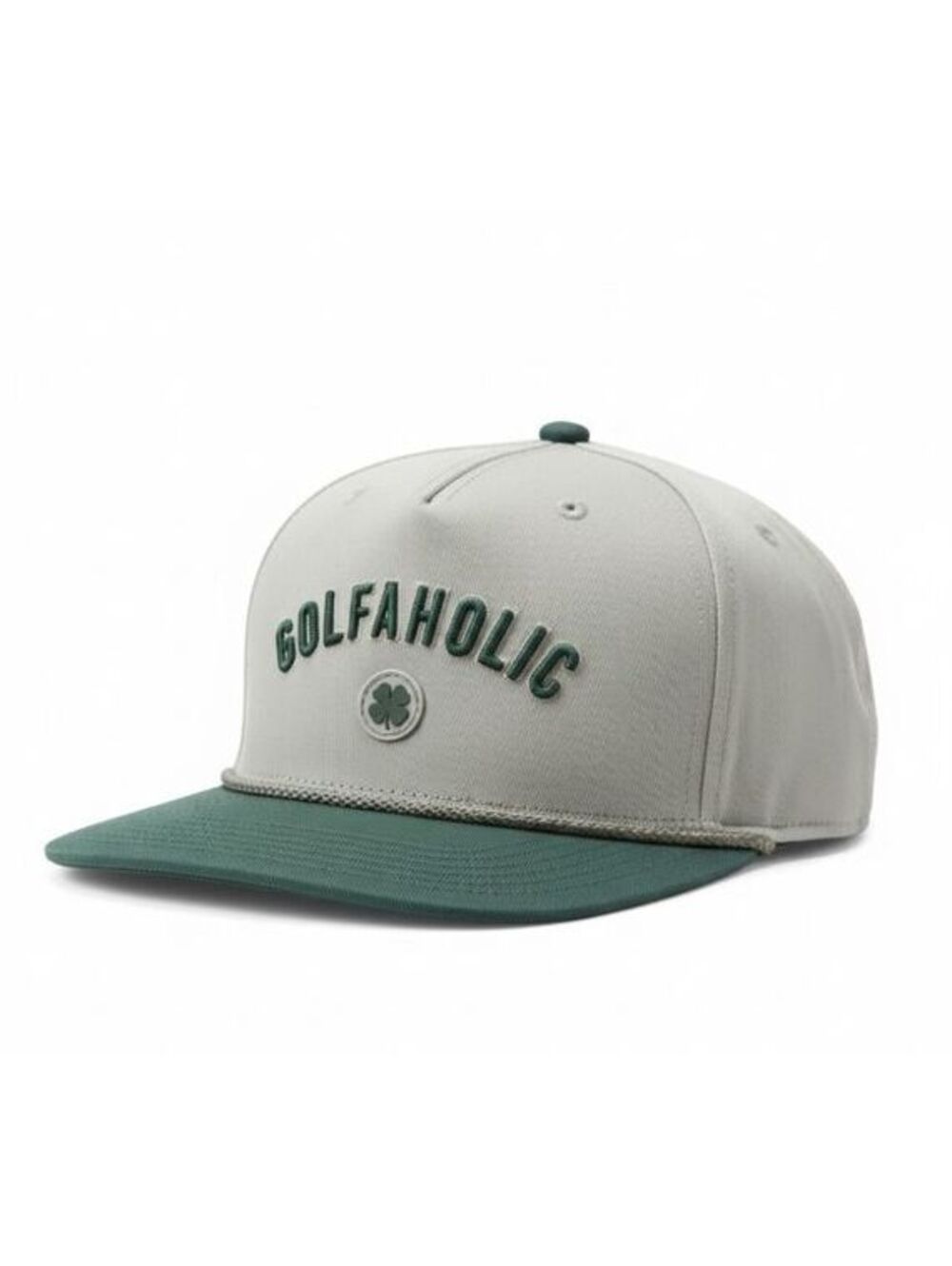 Black Clover Golfaholic Rope Hat Snapback Cap Grey Green 100% Cotton
